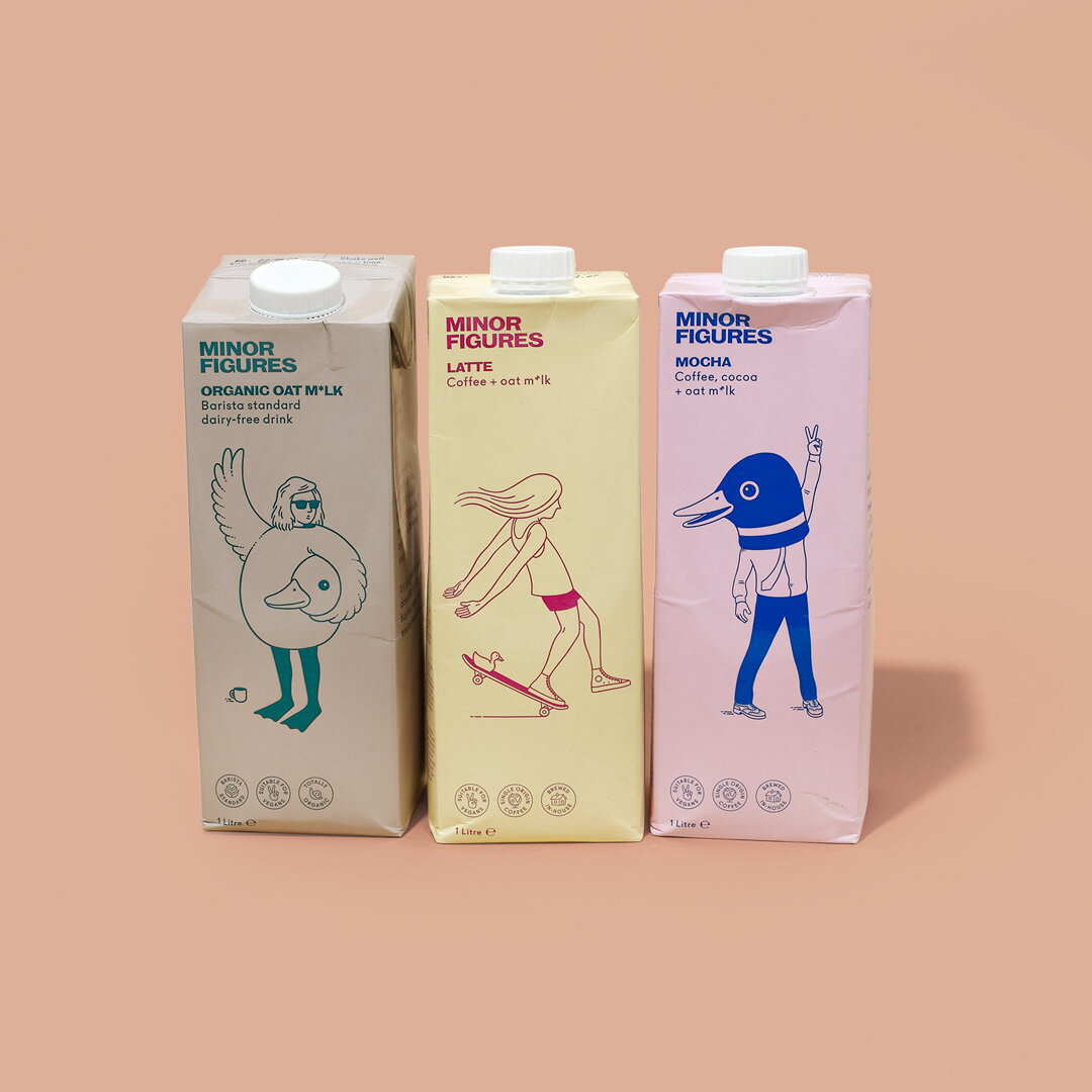 MINOR FIGURES（マイナーフィギュアズ）オーツミルクお試し３本セット（左から ノーマル・ラテ・モカ）の写真
