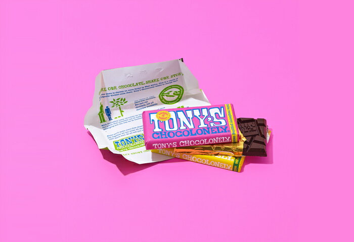 〈Tony's Chocolonely〉のフェアトレードチョコレートの画像