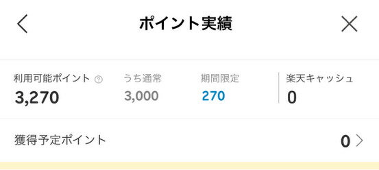 楽天PointClubのポイント実績ページで確認する