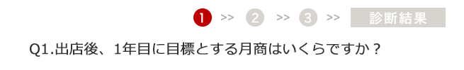 Q1.出店後に、1年目に目標とする月商はいくらですか?