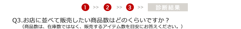 Q3.お店に並べて販売したい商品数はどのくらいですか?(商品数は、在庫数ではなく、販売するアイテム数を目安にお答えください。)