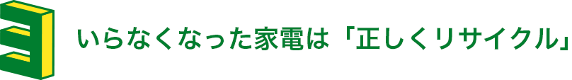 いらなくなった家電は「正しくリサイクル」