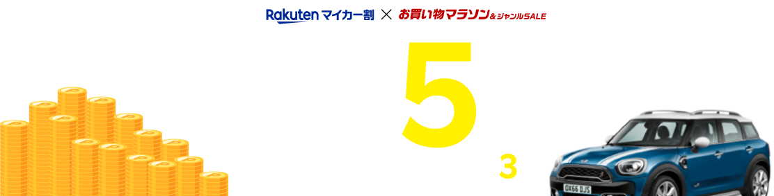 マイカー割×お買い物マラソン｜対象ショップ限定！マイカー割メンバー限定　エントリーで対象ショップのお買い物がポイント3倍