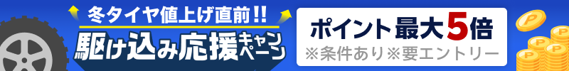 冬タイヤ値上げ直前！駆け込み応援キャンペーン！ポイント最大５倍※条件あり※要エントリー
