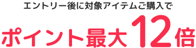 エントリー後に対象アイテムご購入でポイント最大12倍