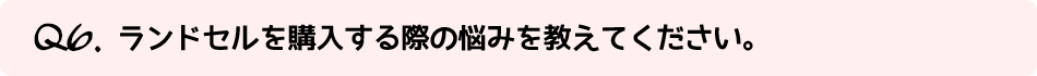 Q6.ランドセルを購入する際の悩みを教えてください。