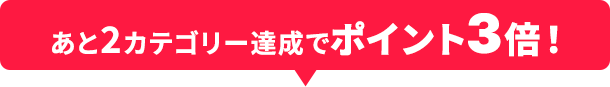 あと2カテゴリー達成でポイント3倍！