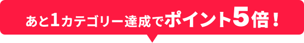 あと1カテゴリー達成でポイント5倍！