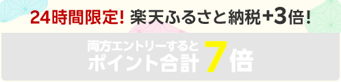 24時間限定!楽天ふるさと納税+3倍!両方エントリーするとポイント合計7倍