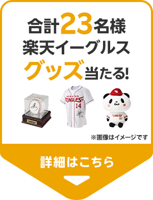 合計23名様楽天イーグルスグッズ当たる！キャンペーンの詳細を見る