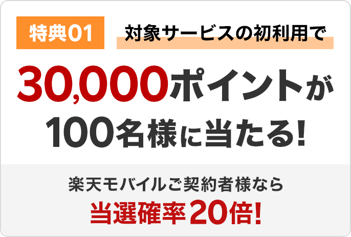 楽天市場】SPUデビュー応援キャンペーン！対象サービス初利用と楽天