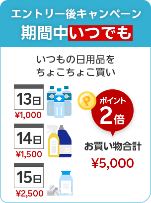 エントリー後キャンペーン期間中いつでも