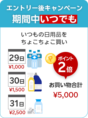 エントリー後キャンペーン期間中いつでも