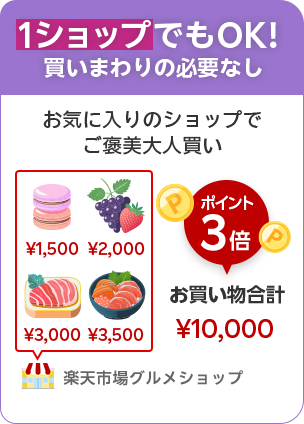 1ショップでもOK!買いまわりの必要なし