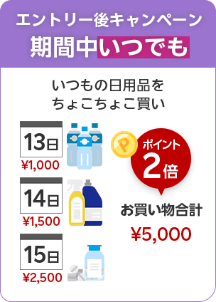 エントリー後キャンペーン期間中いつでも