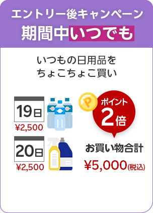 エントリー後キャンペーン期間中いつでも
