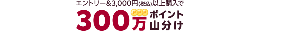 エントリー&3,000円(税込)以上購入で300万ポイント山分け