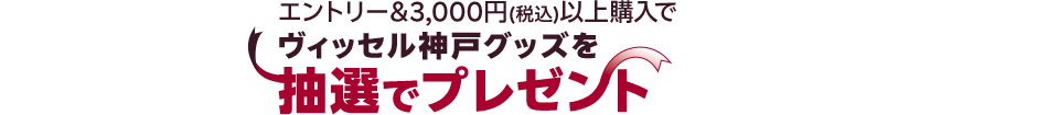 エントリー&3,000円(税込)以上購入でヴィッセル神戸グッズを抽選でプレゼント