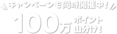 キャンペーンも同時開催中！ 100万ポイント山分けキャンペーン