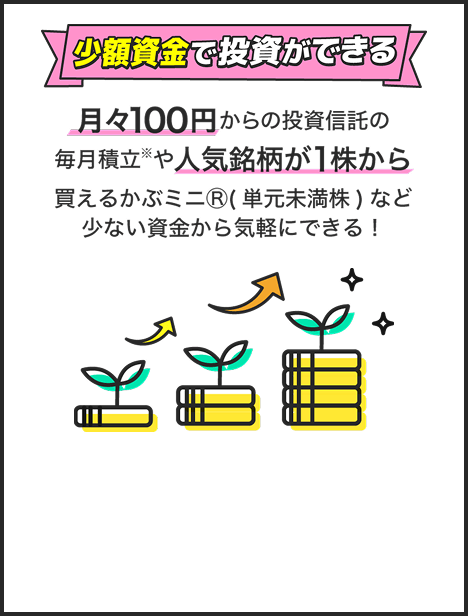 少額資金で投資ができる