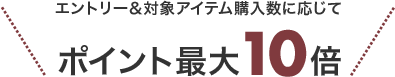 エントリー＆対象アイテム購入数に応じてポイント最大10倍