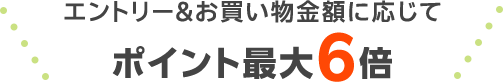 エントリー＆お買い物金額に応じてポイント最大6倍