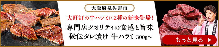 大好評の牛ハラミに2種の新味登場！専門店クオリティの食感と旨味秘伝タレ漬け 牛ハラミ 選べる300g～　大阪府泉佐野市