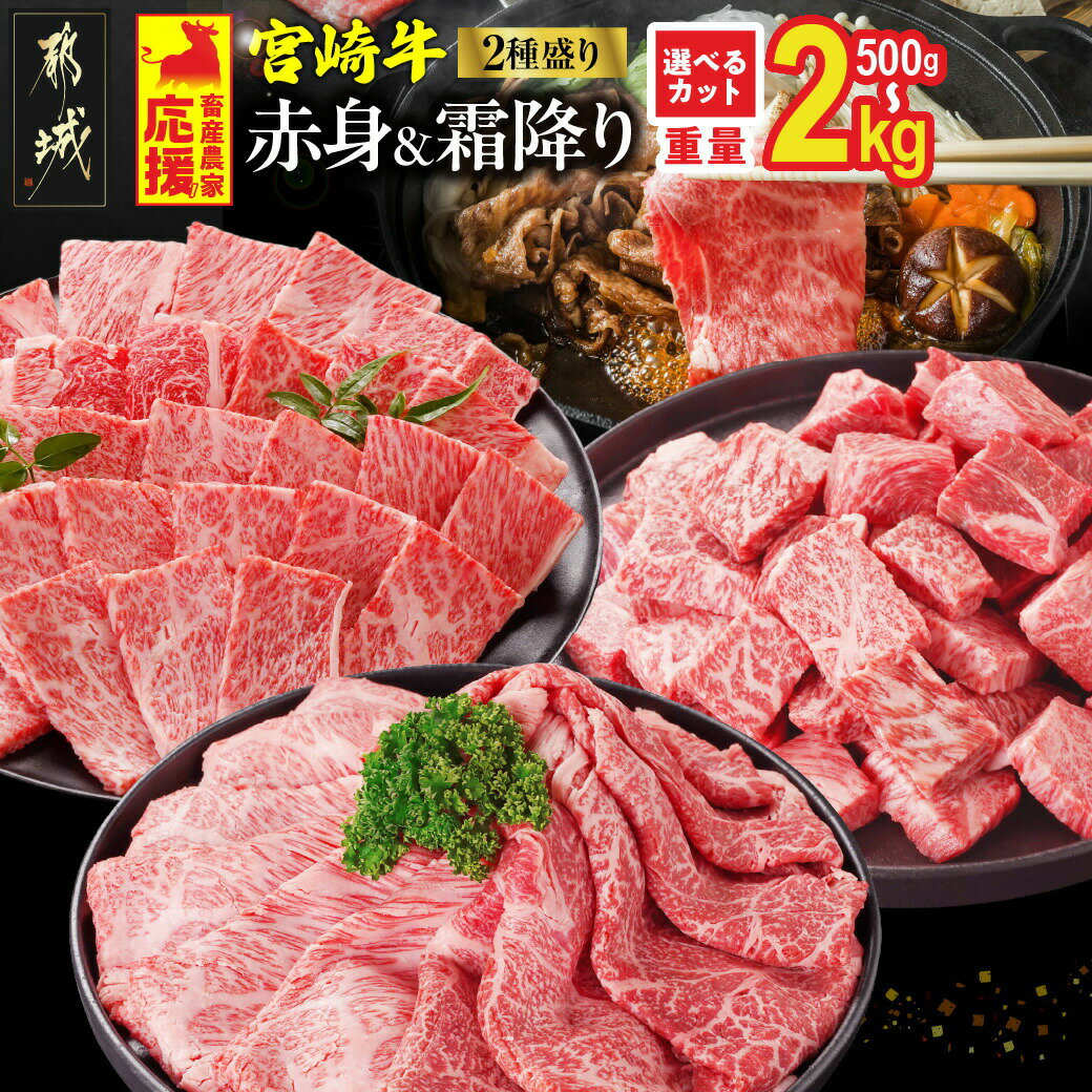 カット＋重量＋発送時期が選べる！宮崎牛2種食べ比べセット