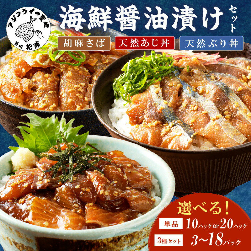 松浦市人気No.1返礼品!海鮮醤油漬け 小分け3種セット