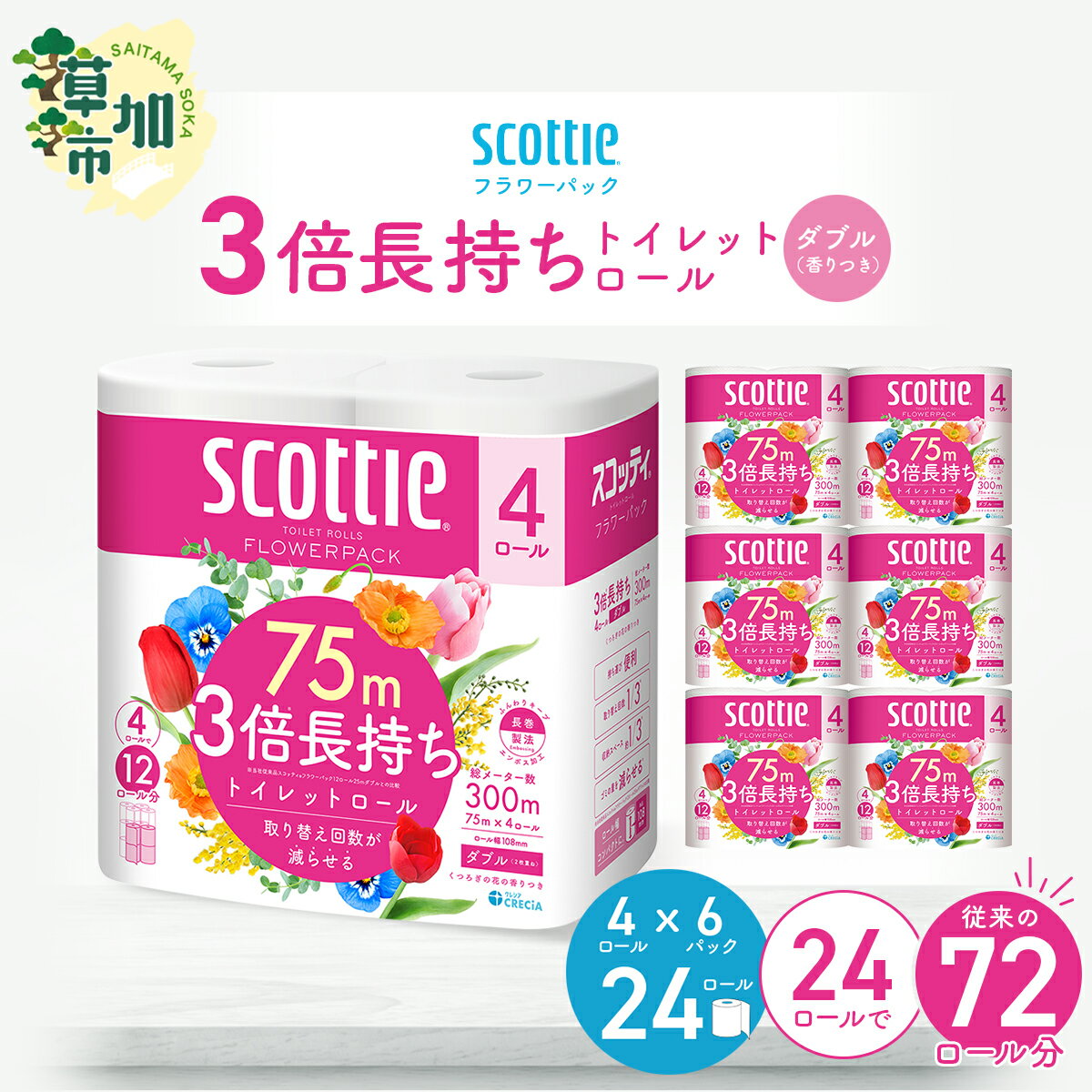 3倍長持ち!トイレットロール ダブル 香りつき