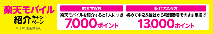 楽天モバイル紹介キャンペーン