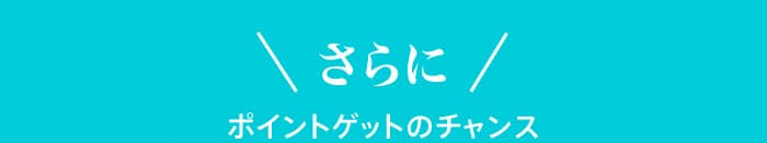 さらにポイントゲットのチャンス