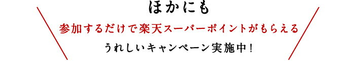 ほかにも参加するだけで楽天スーパーポイントがもらえるうれしいキャンペーン実施中！