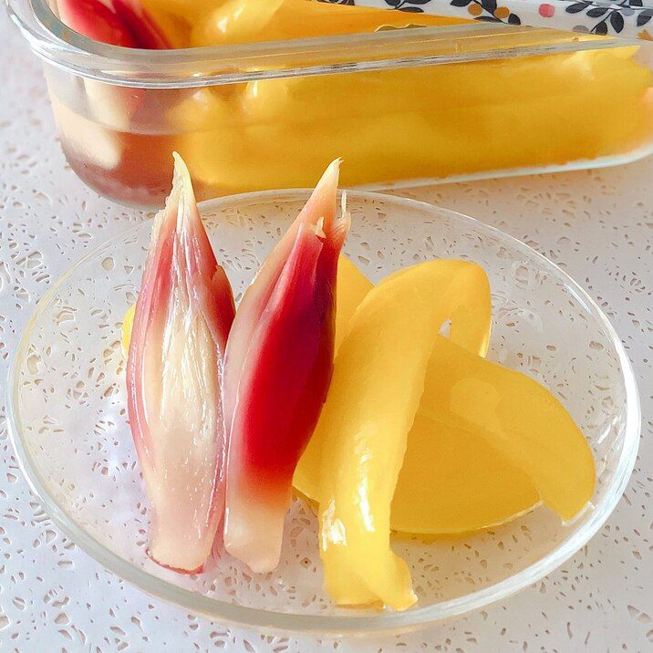 パプリカとみょうがのりんご酢ピクルス