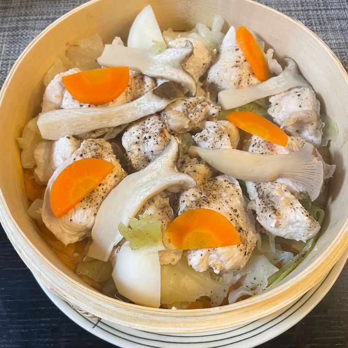 ヘルシーささみとたっぷり野菜のせいろ蒸し