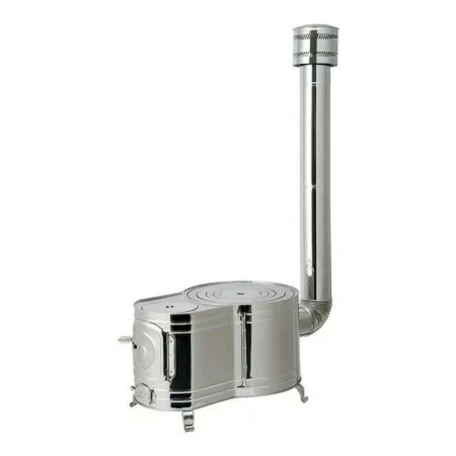 【ストーブ】ホンマ製作所｜ステンレス 時計1型薪ストーブセット ASS-60 【煙突径 φ106mm】