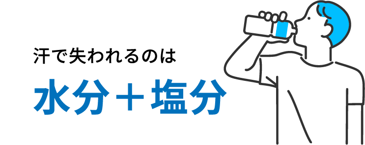 汗で失われるのは水分＋塩分