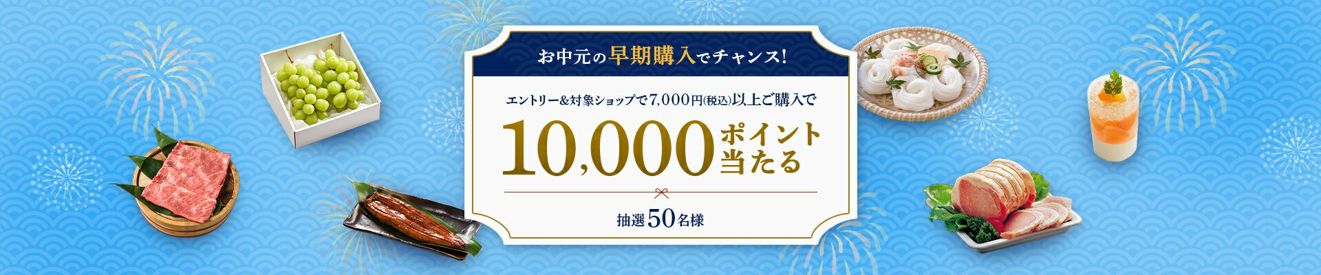 エントリー＆対象ショップで7,000円(税込)以上のお買い物で抽選50名様に10,000ポイントプレゼント
