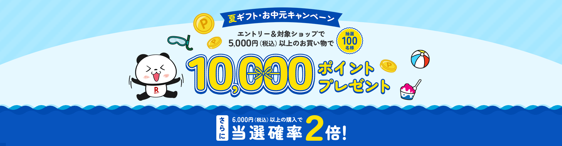 エントリー＆対象ショップで5,000円(税込)以上のお買い物で抽選100名様に10,000ポイントプレゼント