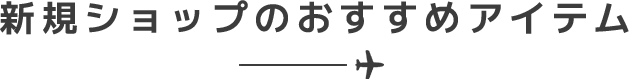新規ショップのおすすめアイテム