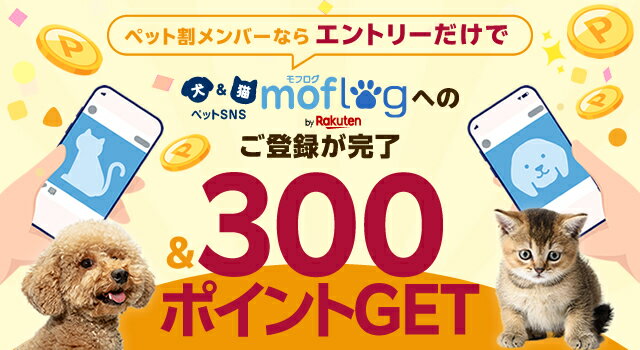 ペット割メンバーならエントリーだけで300ポイントプレゼント