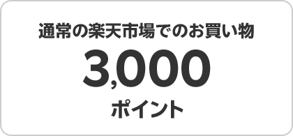 通常の楽天市場でのお買い物3,000ポイント