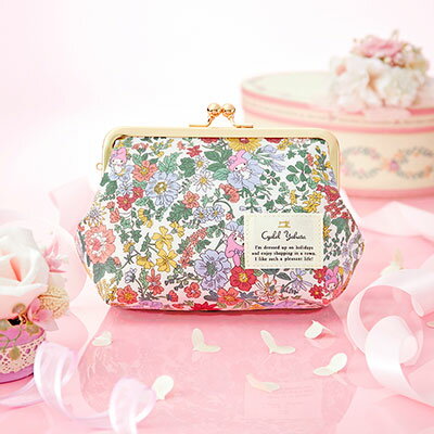 大人かわいい花柄のがま口ポーチ