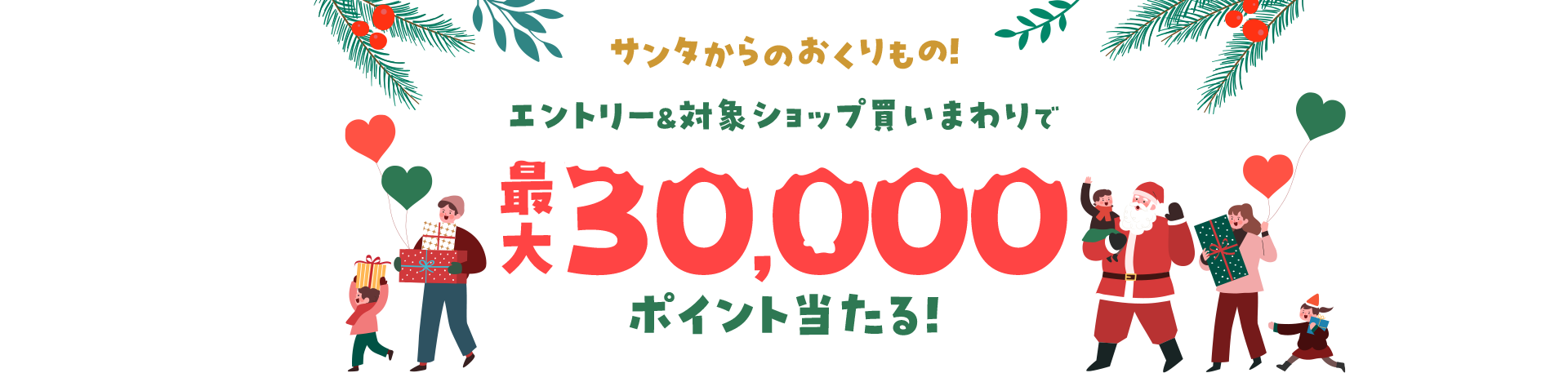 楽天ポイント最大30,000ポイント当たる！【楽天市場】クリスマス特集2024