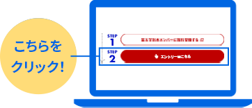 エントリーはこちらと書かれたボタンをタップするよう促している画像