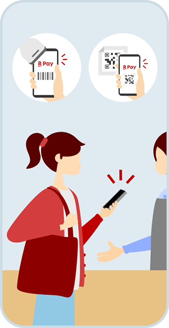 お店で支払いをしている画像