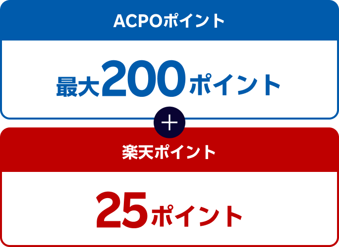 ACPOポイント最大200ポイント＋楽天ポイント25ポイント