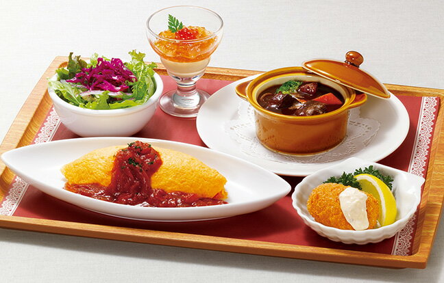洋食小皿 ビーフシチュー＆トマトソースオムライス