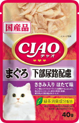 チャオ パウチ 下部尿路配慮 まぐろ ささみ入り ほたて味 40g