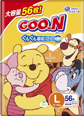 楽天市場】大王製紙 グーン ぐんぐん吸収パンツ Lサイズ ディズニー